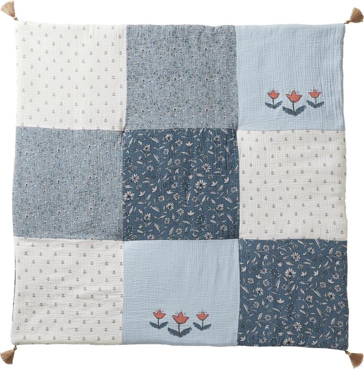 Image du produit Vertbaudet Baby Patchwork-Spieldecke/ Laufstalleinlage INDIEN BLUME, Quasten