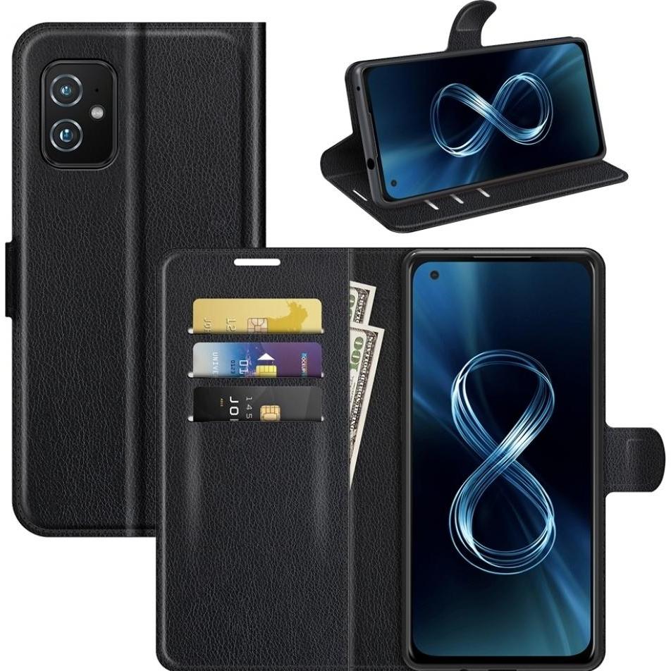 Screenguard Asus Zenfone 8 Leather Guard Lederhülle (Asus Zenfone 8), Smartphone Hülle, Schwarz