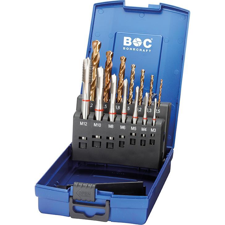 Bohrcraft, Maschi + Giramaschi, MGB14G-K Rotring MGB+338E //M3-M12 14 pezzi.