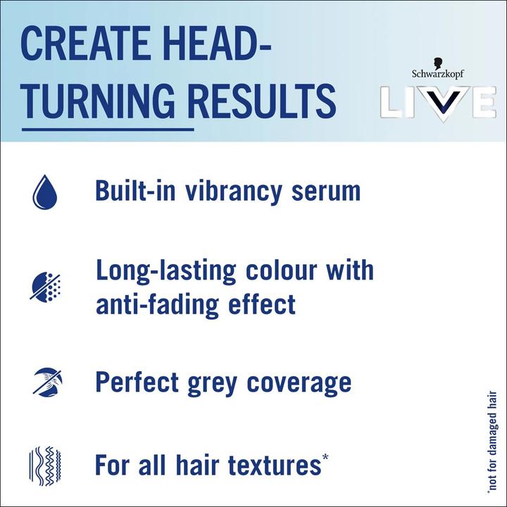 Actual product image Schwarzkopf LIVE Intense Colour Permanent Hair Dye
