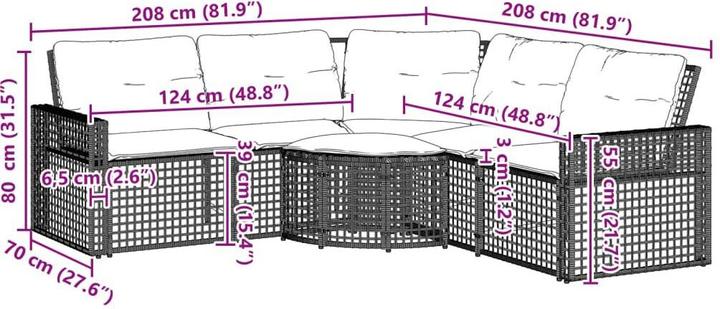 Actual product image vidaXL 10-piece garden lounge set with cushions
