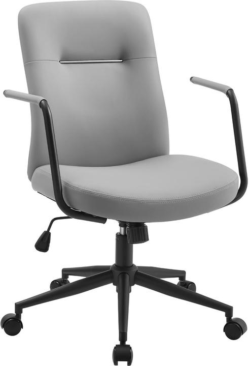 Image du produit Songmics Chaise de bureau avec dossier rembourré et accoudoirs, gris