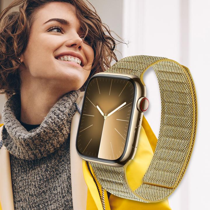 Productafbeelding Crong Melange - Magnetarmband für Apple Watch 38/40/41 mm (Melange-Gelb) (Nylon)