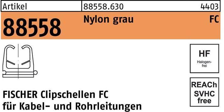 Image du produit Fischer Collier de serrage à clipser FC 9-12 GR gris