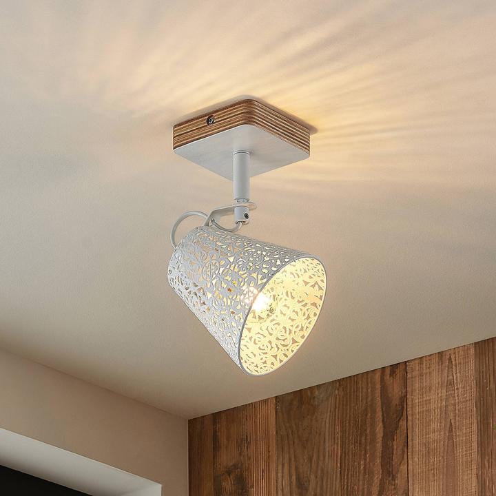 Produktbild Lindby Nelda Strahler, Lochmuster weiss, einflammig (E14)