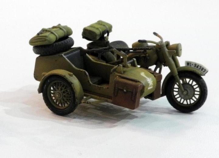 Actual product image Tamiya German Biker Sidecar