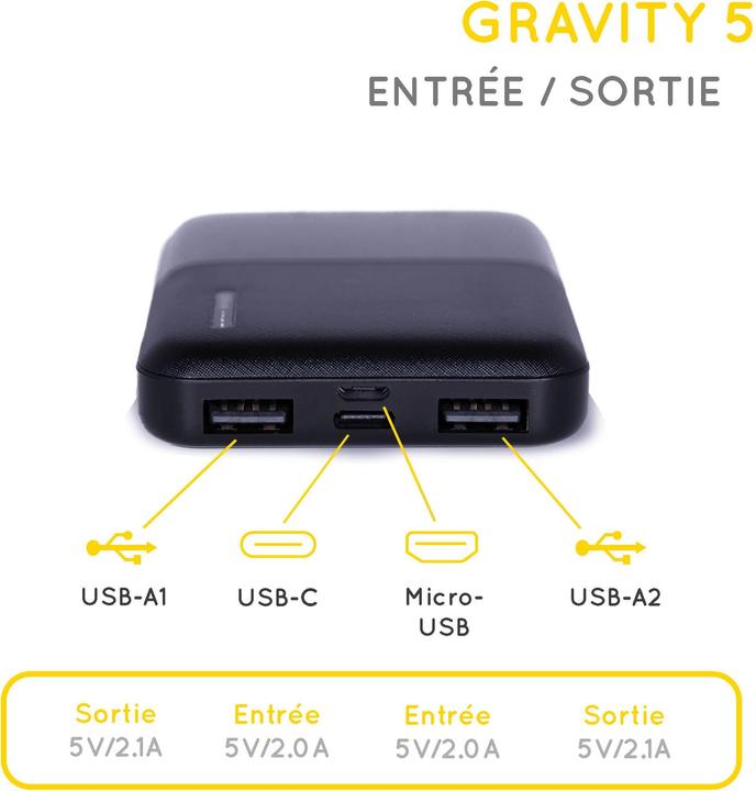 Immagine prodotto Sunslice Batteria esterna "Gravity 5" (5000 mAh, 10 W, 18.50 Wh)