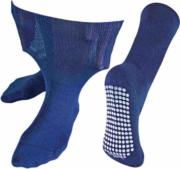 Dr.Socks Dr. Socks - Ödeme Socken Ohne Gummi mit Antirutsch Noppen | Bambus Diabetiker Socken