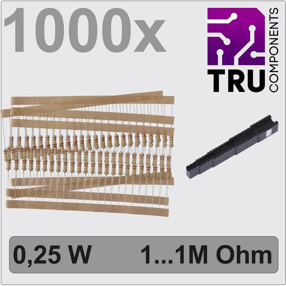 Tru Components TC-12888468 T22P060 Kohleschicht-Widerstand Sortiment axial bedr, Widerstand