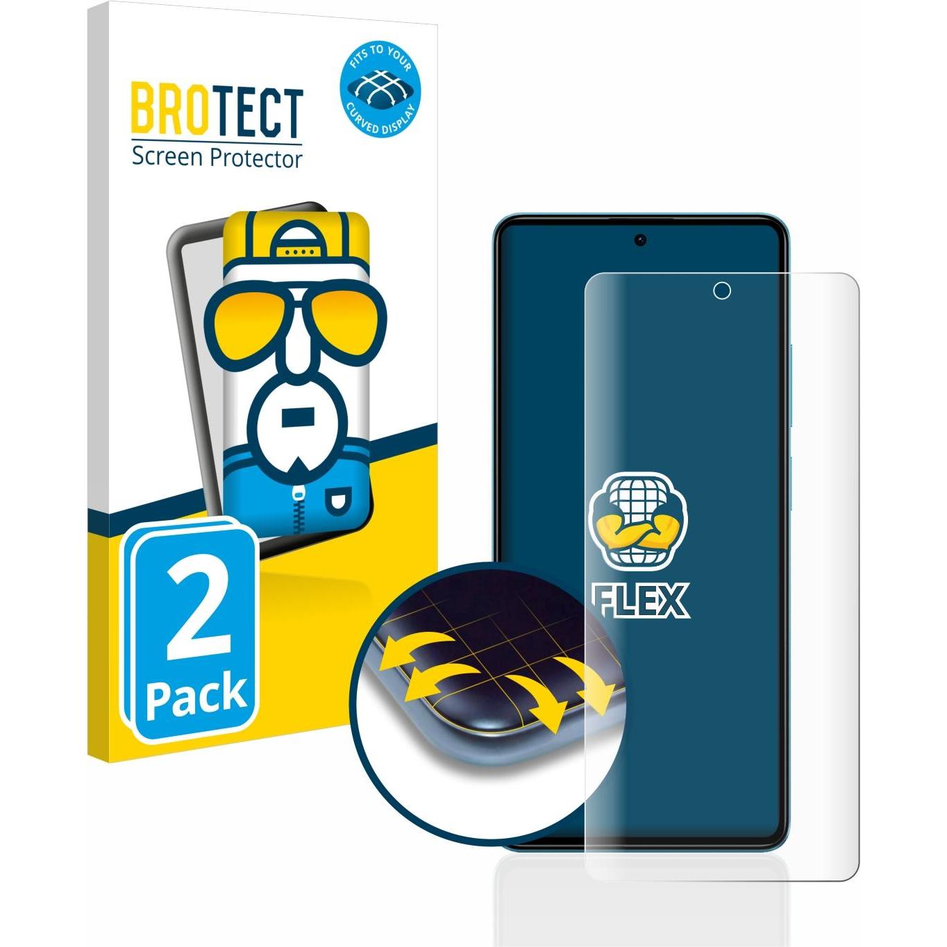 BROTECT Full-Cover Displayschutz (2 Stück, Xiaomi Poco F5), Smartphone Schutzfolie, Transparent