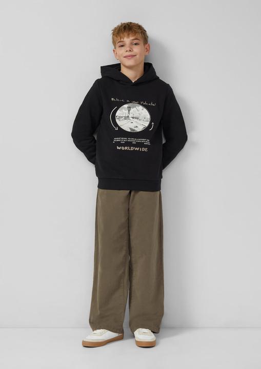 Produktbild s.Oliver Sweatshirt Kuscheliger Hoodie mit Frontprint (146, 152)