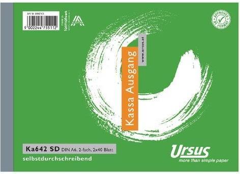 Ursus Kassenausgangsbuch A6 Quer 40 Blatt 2 Stück (40 x)