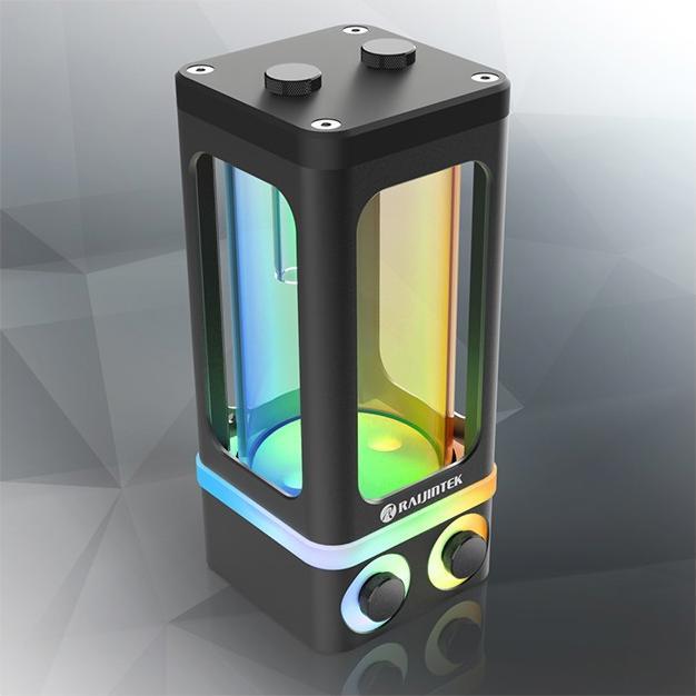 Actual product image Raijintek ANTILA PURE R100A expansion tank, 172.5mm, ARGB