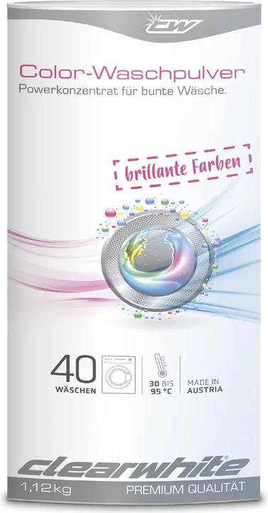 ClearWhite Washing machine accessories CW35065 Colour washing powder (1.12kg) (40 Washing cycles, Washing powder)
