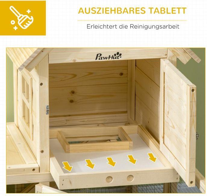 Produktbild Swisshandel24 Kaninchenstall, 1 Rampe, 1 Nistkasten, 1 Bodenwanne, 151,5x106x97cm