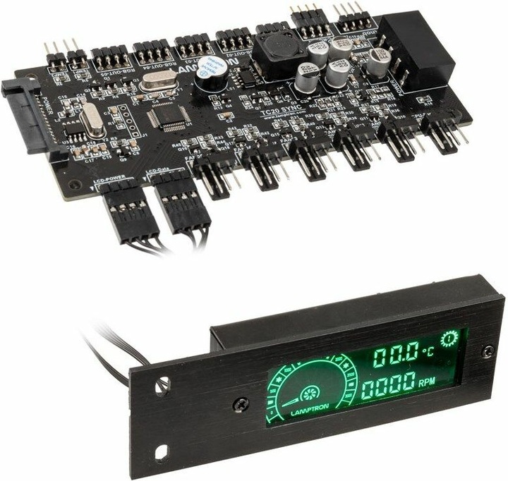 Actual product image Lamptron TC20 Sync Edition PWM fan controller and RGB controller - PCI (6 Fan)