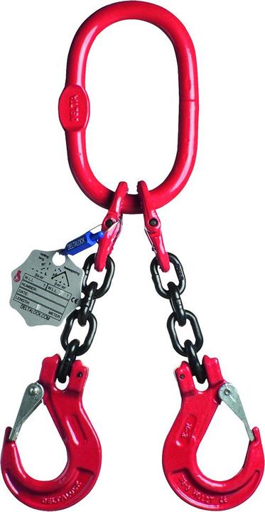Delta YE.8.2SK.06.010 Kette Länge 2-Sprong, 1 Meter, Ventilhaken, 1,6 Tonnen