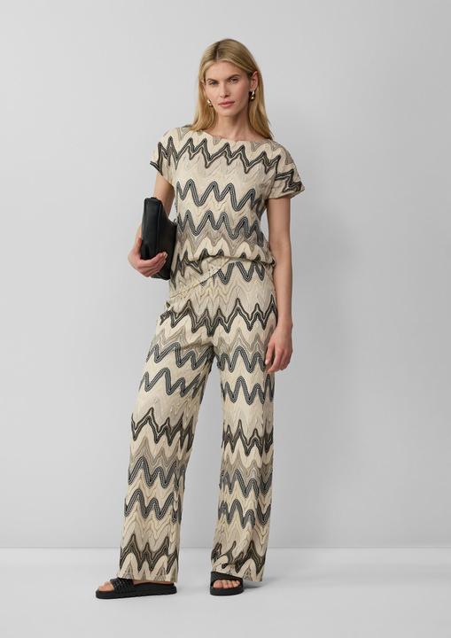 Image du produit S.Oliver Hose Wide-Leg-Hose aus Strickjersey mit All-over-Muster (40)