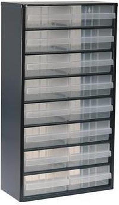 Raaco Kleinteilemagazin B.306xT.150xH.552mm Stahlblech dkl.-blau/transp./Schubl.a.PP (30.60 cm, 55.20 cm)