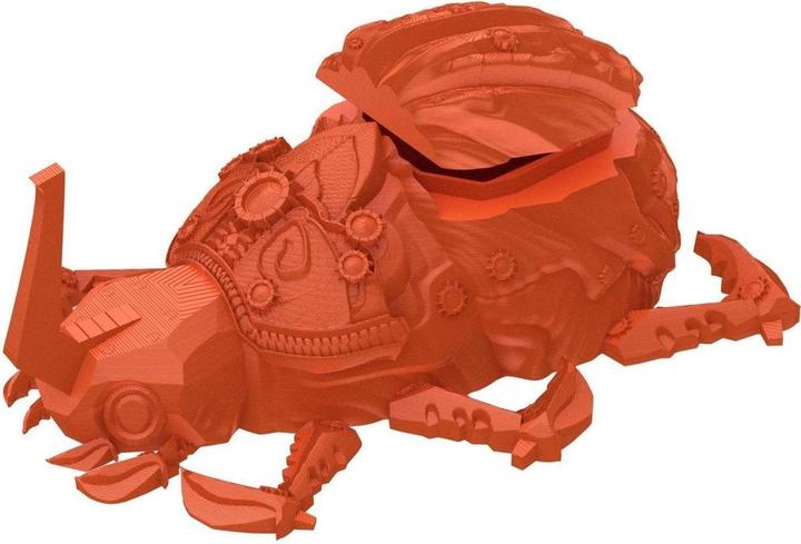 Produktbild Feldherr 3D Würfelgefängnis Scarab orange für Tabletop & DND, 6cm hoch (Kunststoff)