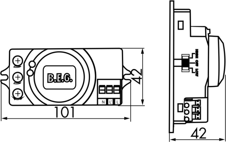 Produktbild B.E.G. Brück Bewegungsmelder LUXOMAT HFMD1 Radar (8 m)