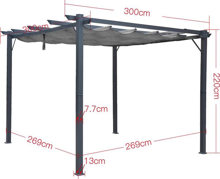 Produktbild Jet-Line Pavillon Kairo anthrazit beige 3 x 3 (300 cm, 3000 cm)