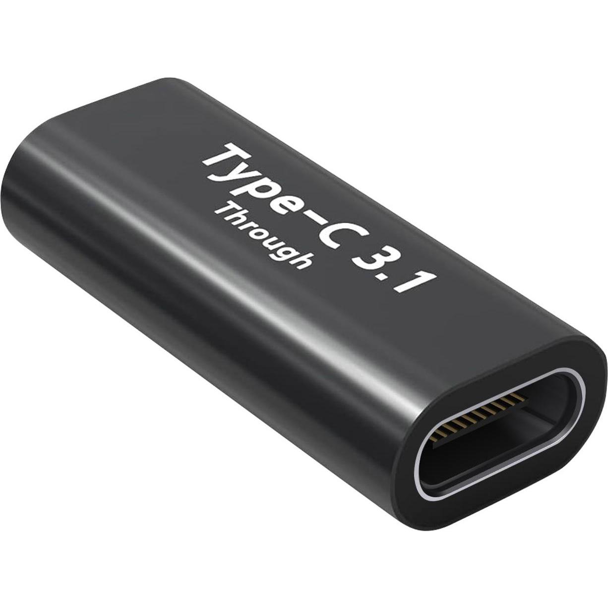 Avizar ADEX-C2C, USB-C Verlängerungsadapter (USB Typ C, USB Typ C), Mobilgerät Adapter, Schwarz