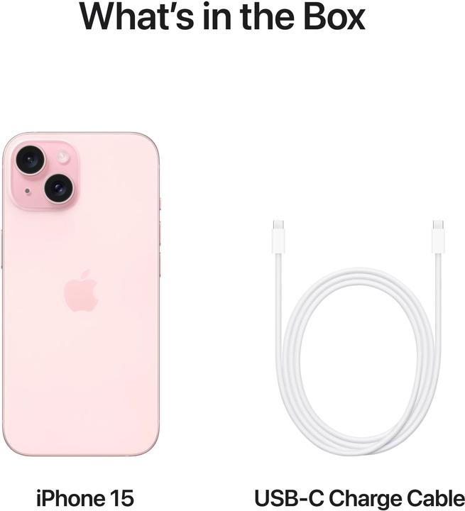 Productafbeelding Apple iPhone 15 (128 GB, Roze, 6.10", SIM + eSIM, 48 Mpx, 5G)
