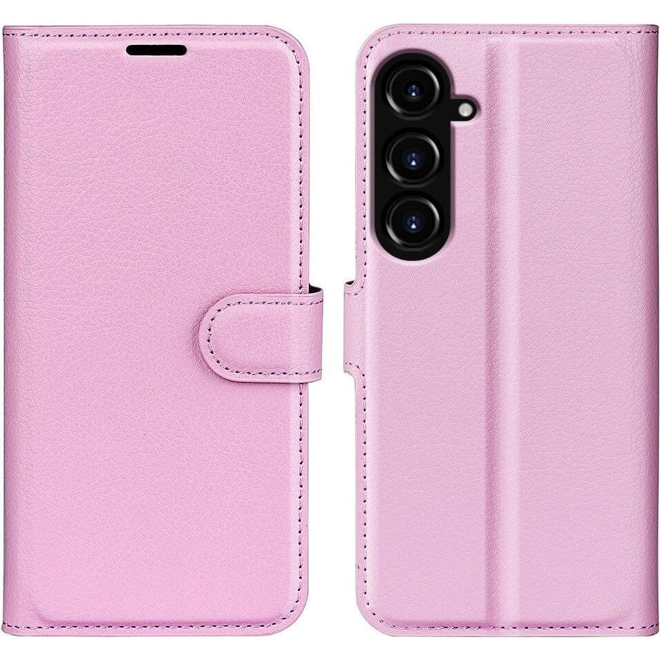 Cover-Discount Galaxy S23 FE - Leder Etui Hülle rosa (Samsung Galaxy S23 FE), Smartphone Hülle, Rosa