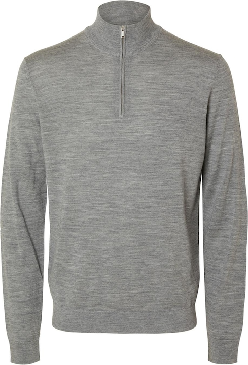 Selected Homme Slhtray Ls Knit Merino Half Zip Noos