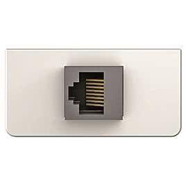 Thumbnail - Kindermann Konnect design - Cat5 7454000523 RJ45 Blende 1/2 mit Gender Changer ws (CAT5), Netzwerkkabel