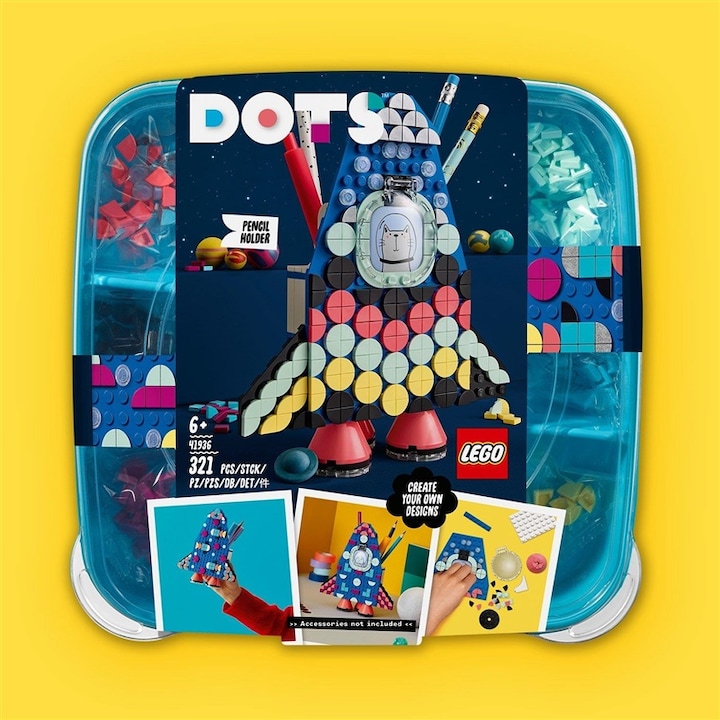 Produktbild LEGO Raketen Stiftehalter (41936, LEGO Dots)