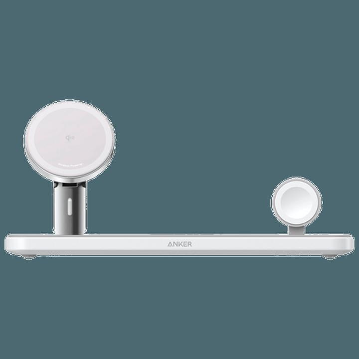 Actual product image Anker MagGo Magnetic Wireless Charger 15W, 3-in-1 Pad, White, EU Plug (25 W)