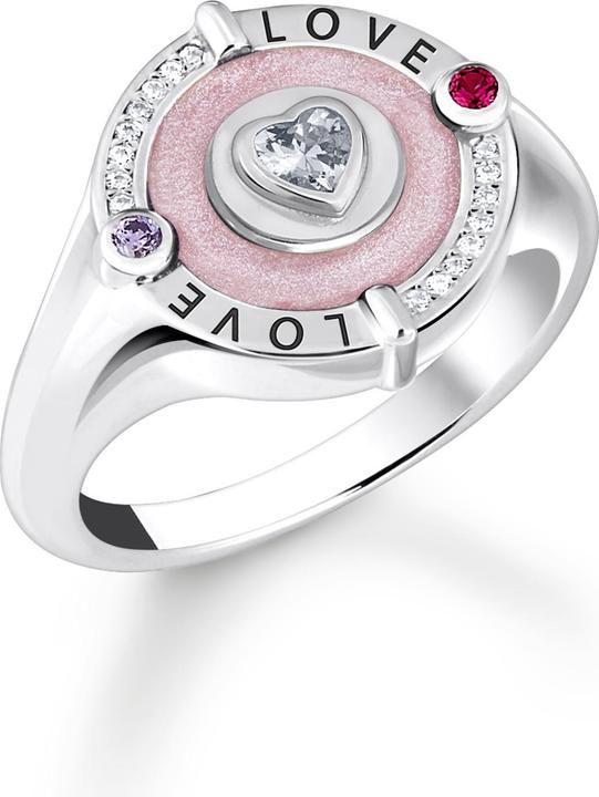 Produktbild Thomas Sabo Siegelring mit Herz und Steinen Silber (56, 925 Silber)