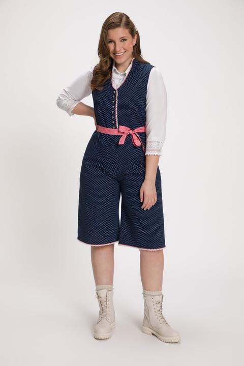 Immagine prodotto Ulla Popken Tuta in tradizionale stile Tracht con pizzo, puntini e taglio della gamba ampio (56)