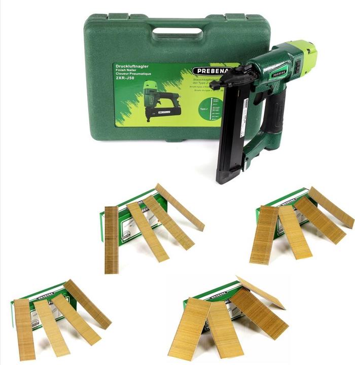 Image du produit Prebena 2XR-J50 Cloueur pneumatique sans fil + Coffret de transport + Clous de finition Brads - 25 m