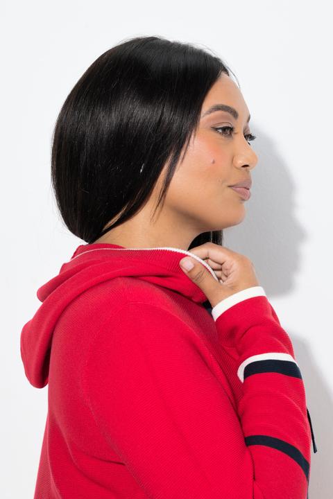 Produktbild Ulla Popken Pullover, Ringel, Farbakzente, Kapuze, Langarm (62)