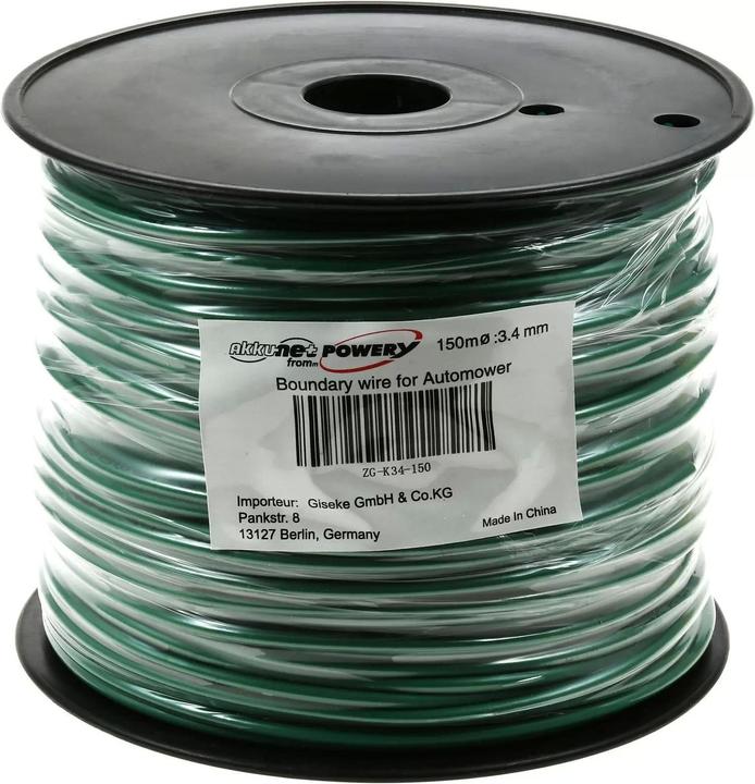AccuCell 150m boundary wire compatible with Gardena robotic lawnmower, Husqvarna Automower 3.4mm (Robot mower installation)