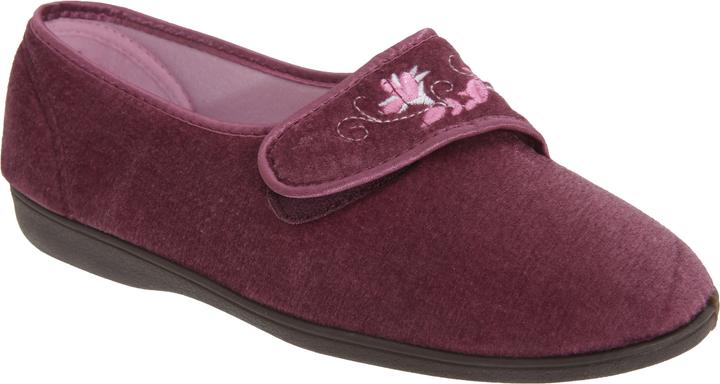 Actual product image Universal Textiles Jolene slippers with velcro fastening and floral motif (39)