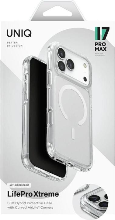 Actual product image Uniq LifePro Xtreme Case for iPhone 17 Pro Max Magclick Charging Transparent (Apple iPhone 17 Pro Max)