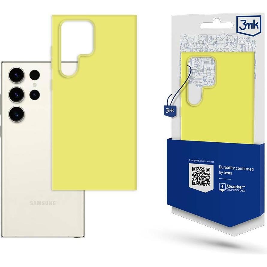 3MK Matt Case Soft Touch Silikonhülle Series (Samsung Galaxy S23 Ultra), Smartphone Hülle, Gelb