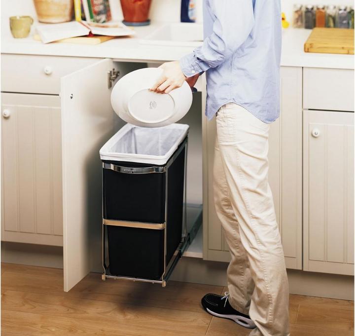 Actual product image Simplehuman Pull-out waste bin 30 L, single CW1124 with metal frame and plastic bucket (30 l)