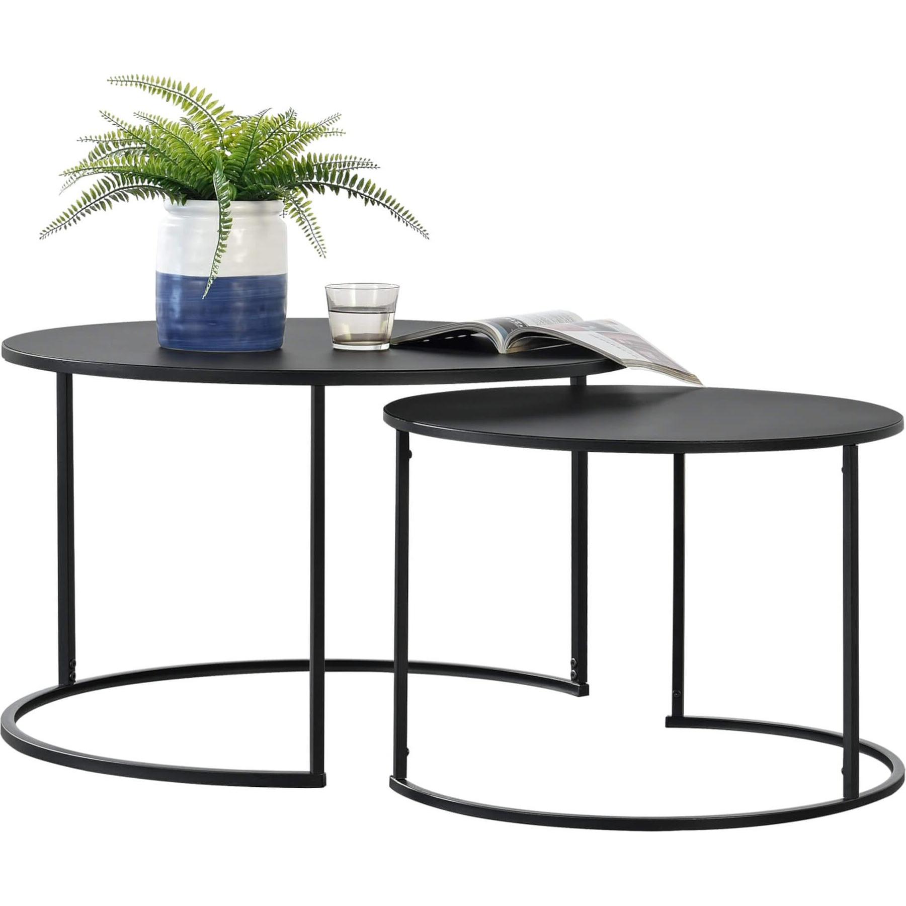 En.Casa, Couchtisch + Beistelltisch, Korenica (Ø 74 x 46 cm, Ø 58 x 41.5 cm)