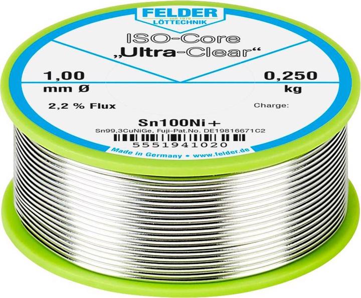 Actual product image Felder Lottechnik ISO-Core Ultra-Clear Sn100Ni+ (Solder)