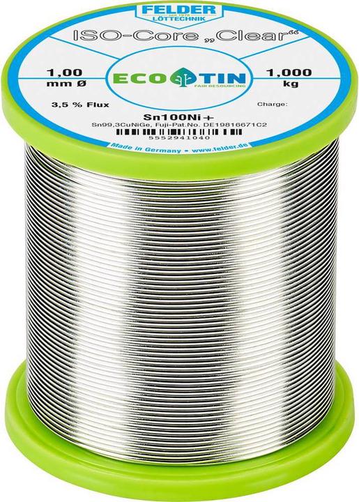 Image du produit Felder Lottechnik ISO-Core Clear Sn100Ni+ (Kit de bobine de soudure)