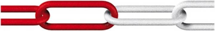 Dörner + Helmer 128954 Barriera a catena rossa, plastica bianca 25m (25 m)