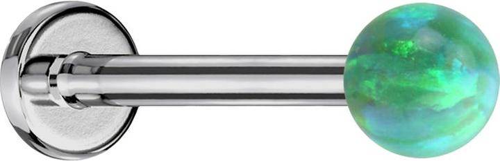 Image du produit Star Piercing Micro Labret argent avec boule opale verte (sans laiton, Titane)