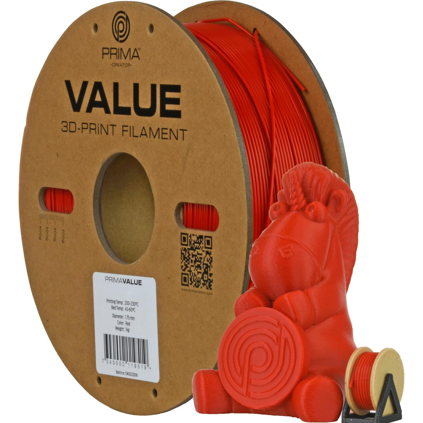 Prima Creator PrimaValue ABS -filamentti 3D -tulostimeen,, punainen (ABS, 1320 g, Rot), 3D Filament, Rot