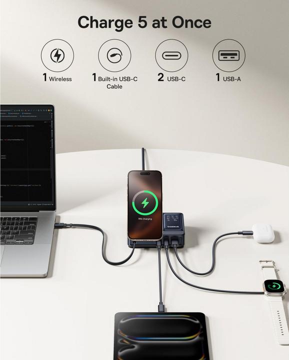 Produktbild Baseus Nomos 5-in-1 Desktop Charger (140 W)