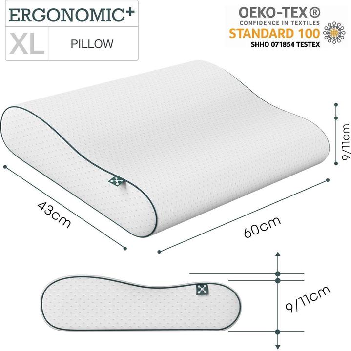 Image du produit Smartsleep Oreiller cervical Ergonomic + 60 x 43 cm (60 x 43 cm)